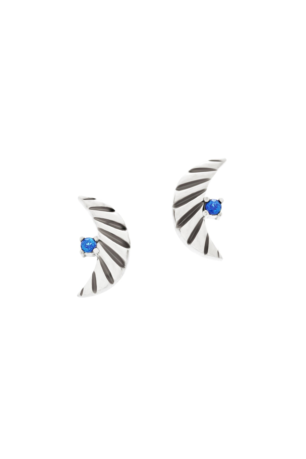 Crescent Sapphire Studs