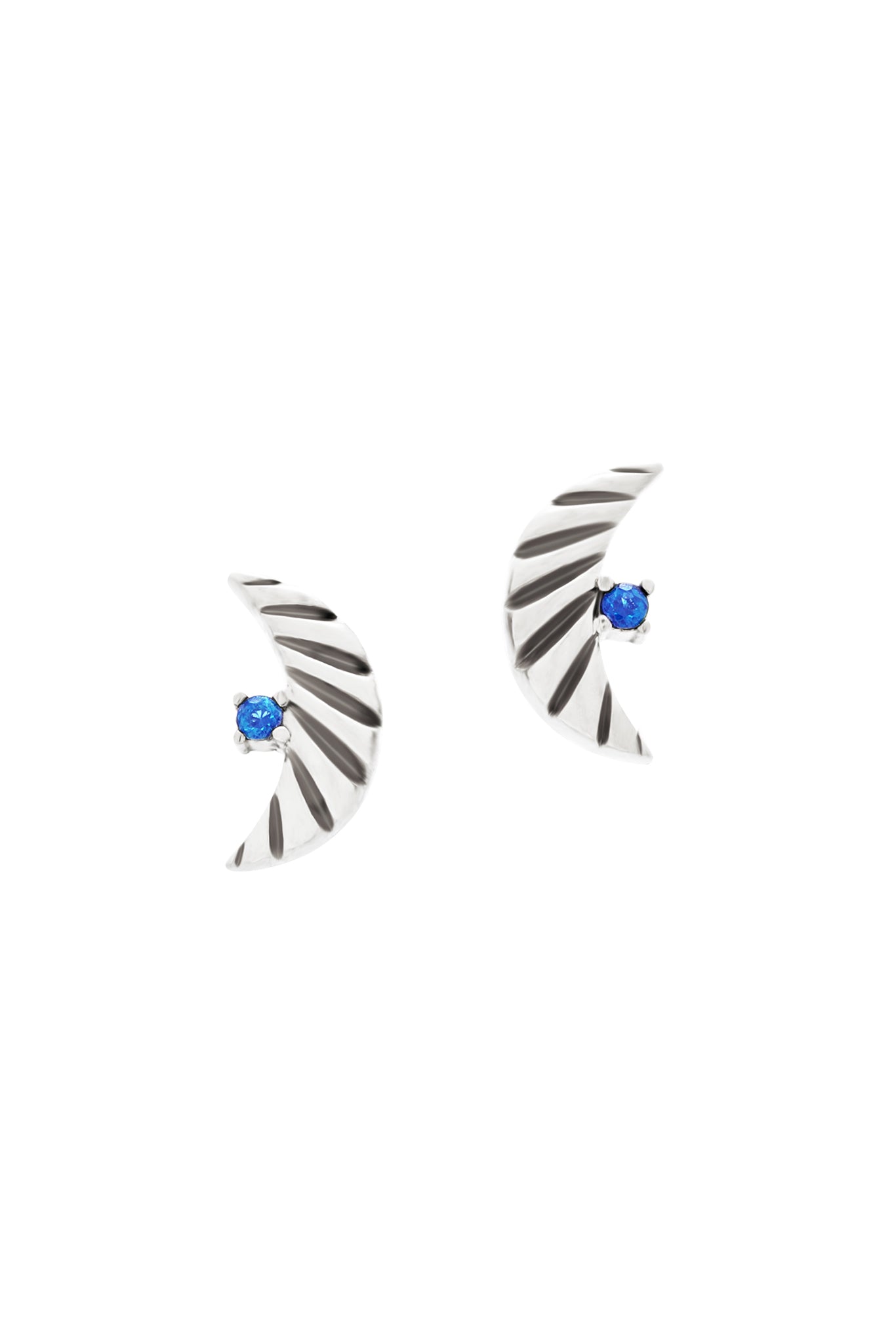 Crescent Sapphire Studs