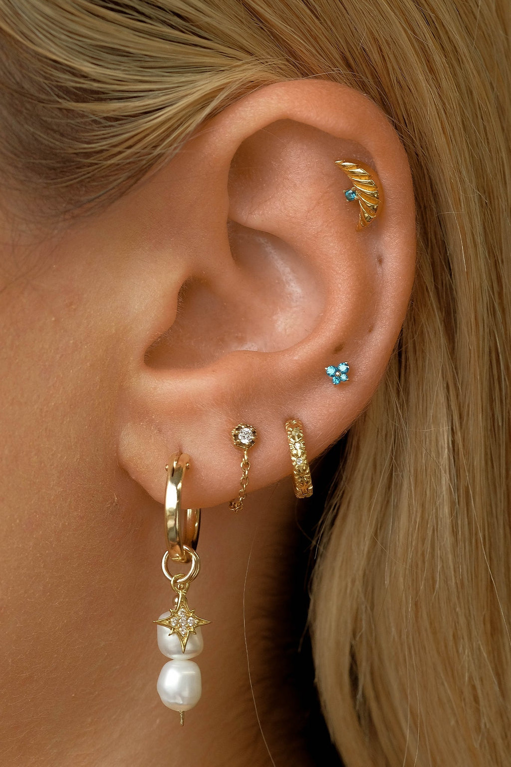 Crescent Sapphire Studs