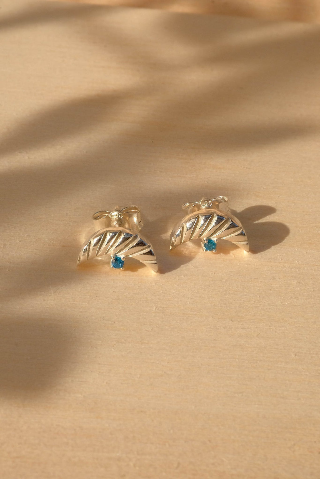 Crescent Sapphire Studs