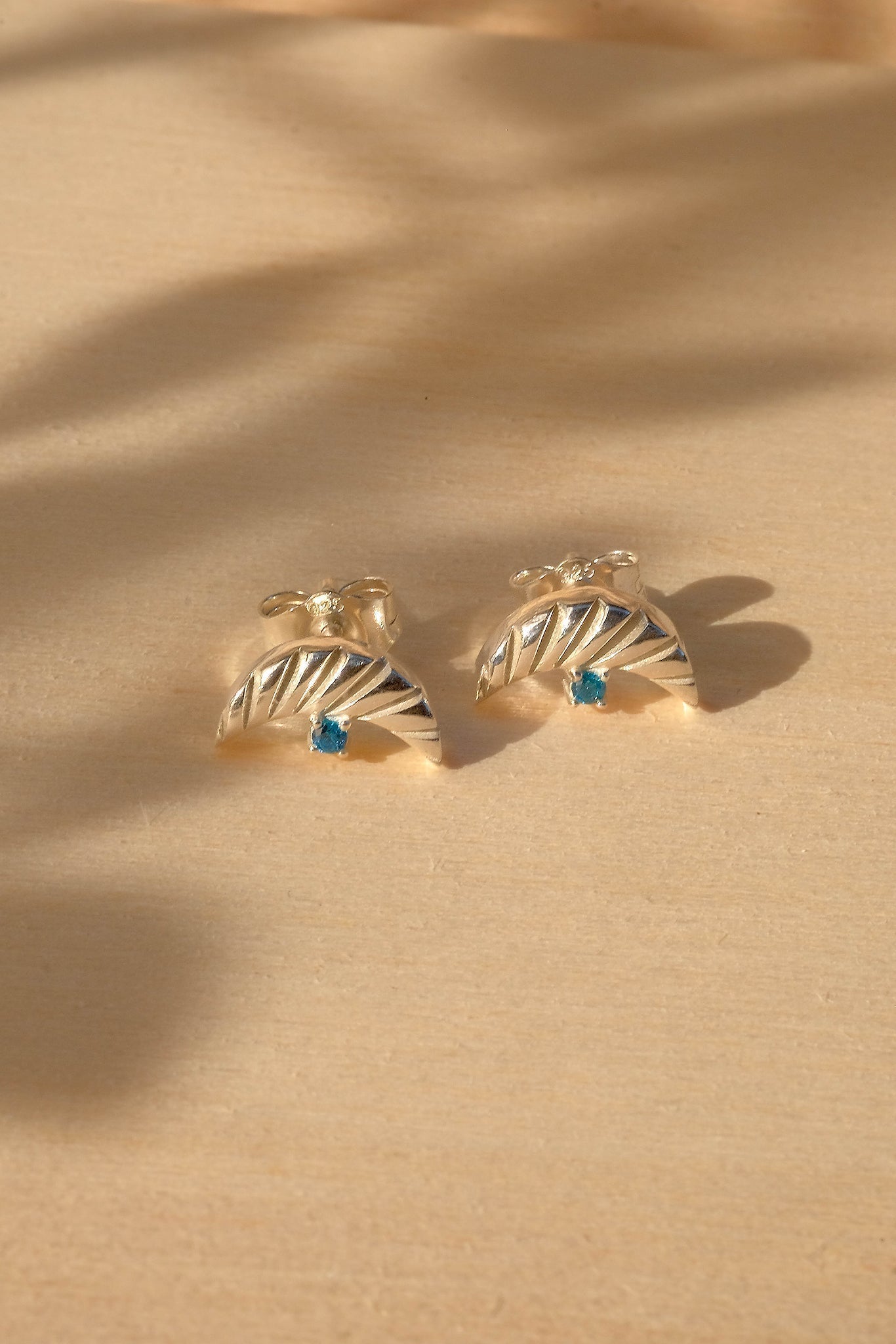 Crescent Sapphire Studs